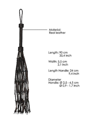 Pain Saddle Leather with Barbed Wire Flogger - Whips And Crops