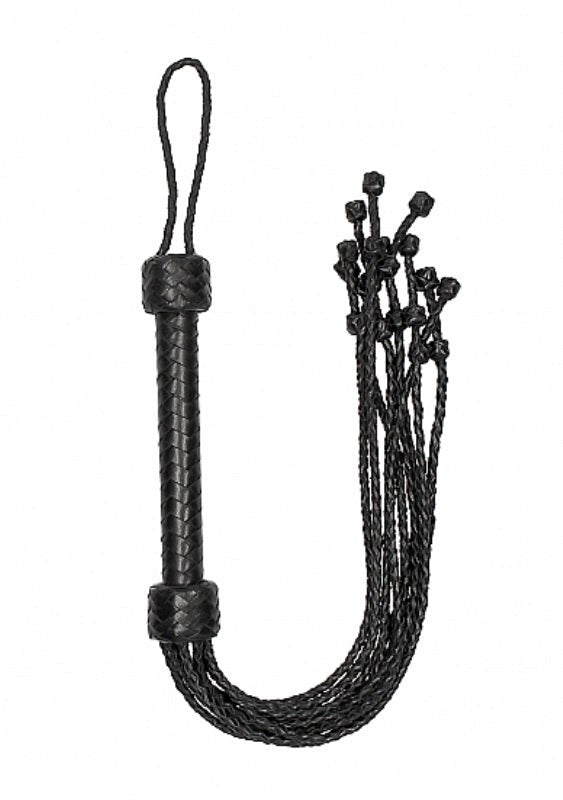 Pain Short Leather Braided Flogger - - Whips And Crops