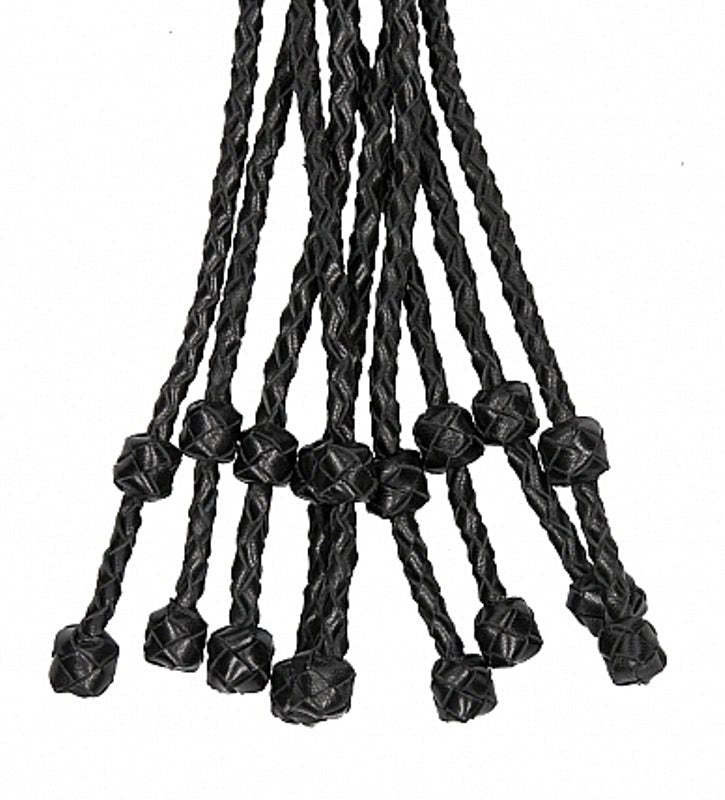 Pain Short Leather Braided Flogger - - Whips And Crops