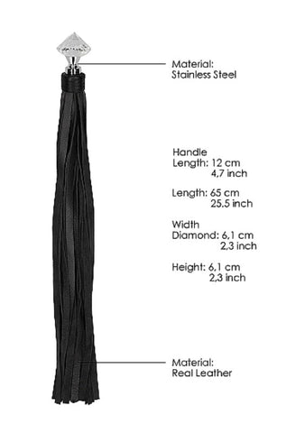 Pain Sparkling Pointed Handle Leather Flogger - Whips And Crops