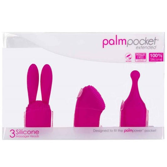 Palm power Pocket Extended Silicone Attachment Set - Vibrator Accessories