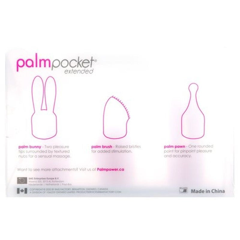 Palm power Pocket Extended Silicone Attachment Set - Vibrator Accessories