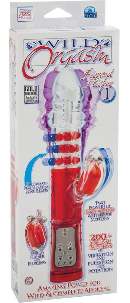 Pierced Flicker #1 Vibrator With Balls And Stimulators - - Clit Ticklers and Pulsators