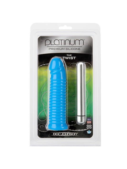 Doc Johnson Platinum The Twist Ribbed Design Dildo - Non-Realistic Dildos
