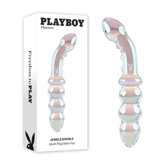 Playboy Pleasure Jewels Double Ended Glass Dildo - Glass Sex Toys