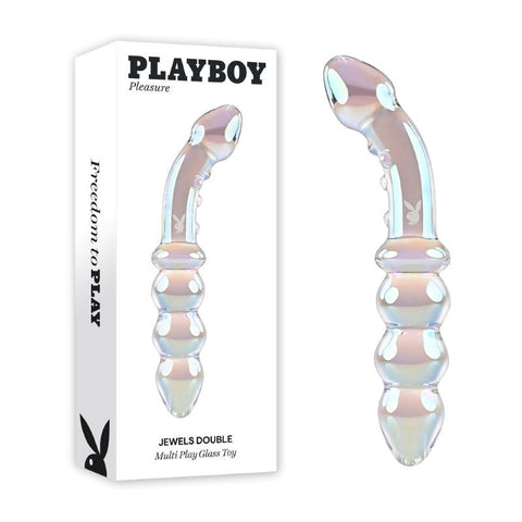 Playboy Pleasure Jewels Double Ended Glass Dildo - Glass Sex Toys