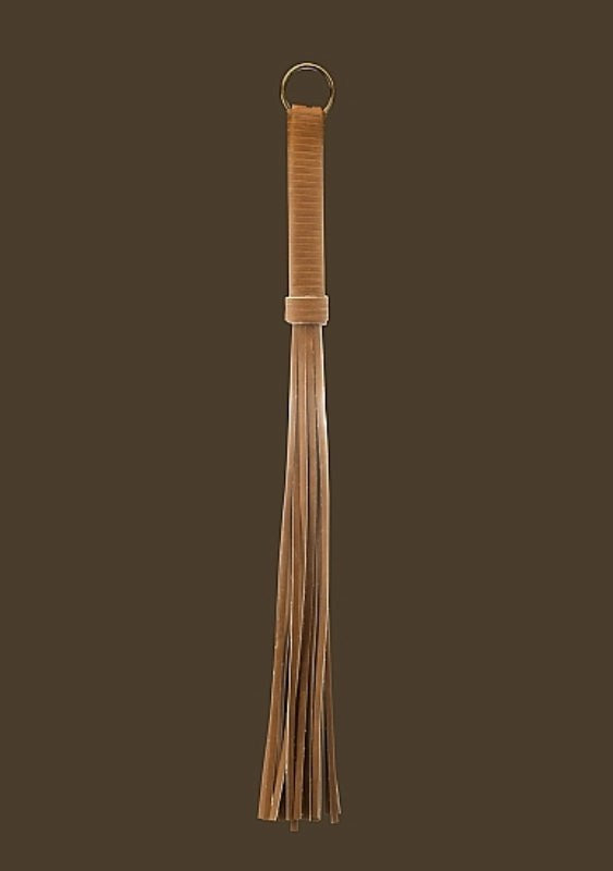 Premium Bonded Leather Whip Brown - - Whips And Crops