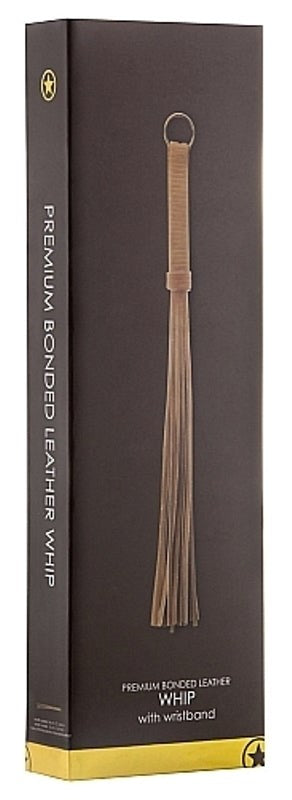 Premium Bonded Leather Whip Brown - - Whips And Crops