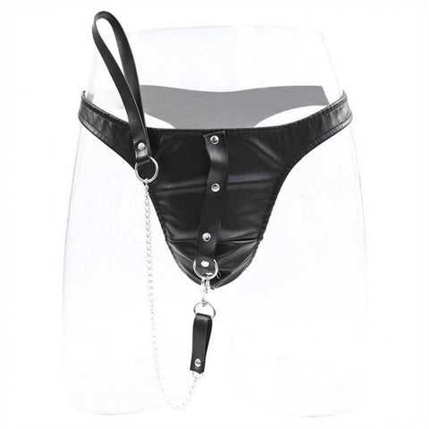 PU Panty With Lead - Cuffs and Restraints