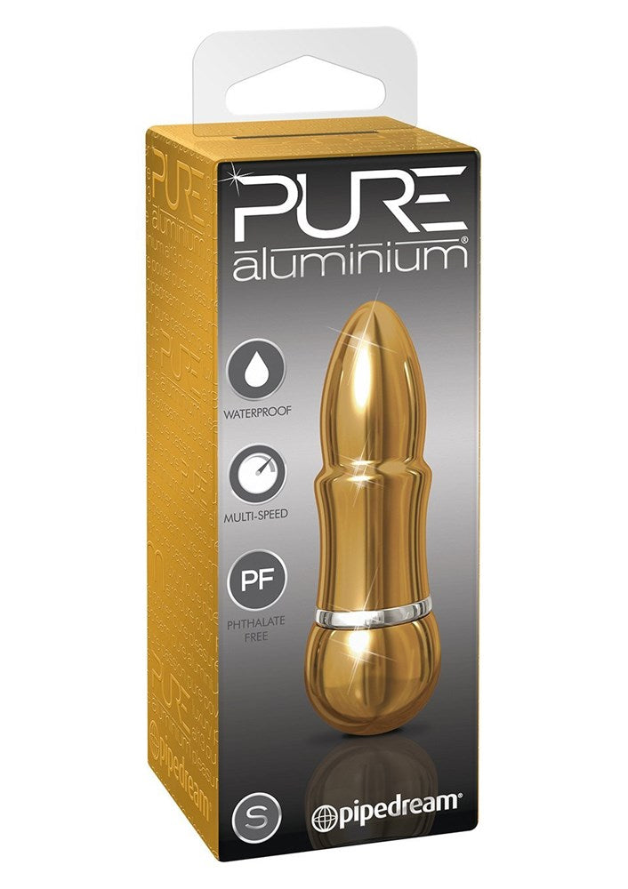 Pipedream Pure Aluminium Gold Small Vibrating Bullet - Personal Massagers