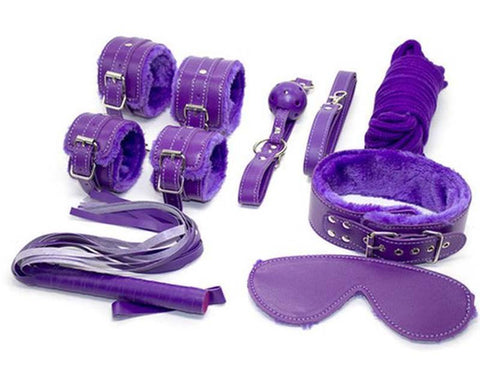 Purple Plush SM Bondage Kit 7 Pcs - Bondage Kits