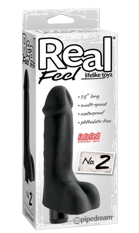 Pipedream Real Feel Lifelike Toyz Vibrating Dildo No 2 Black - Realistic Dildos