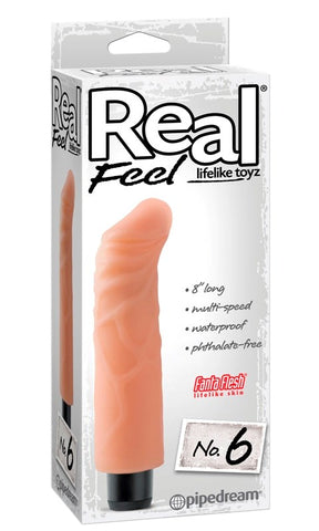 Pipedream Real Feel Lifelike Toyz Vibrating Dong No 6 Flesh - Realistic Dildos