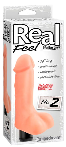 Pipedream Real Feel Lifelike Toyz Vibrating Cock No 2 Flesh - Realistic Dildos