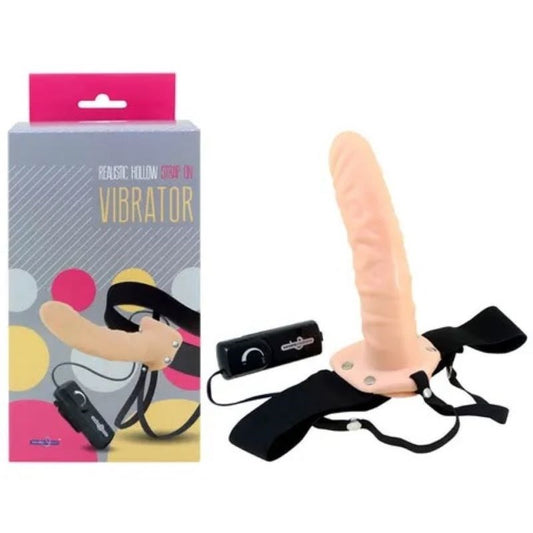 Realistic Hollow Strap-On Vibrator - Realistic Dildos