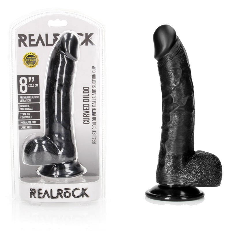 REALROCK Curved Dildo + Balls 20.5 cm - - Realistic Dildos