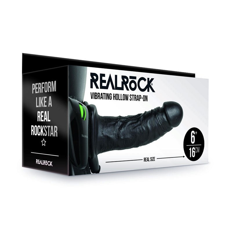 REALROCK Vibrating Hollow Strap-on - 15.5 cm - - Realistic Dildos