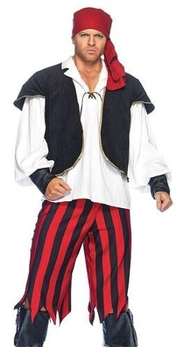 Leg Avenue Rogue Pirate Costume - Daring Linen Outfit - Fancy Dress Ups