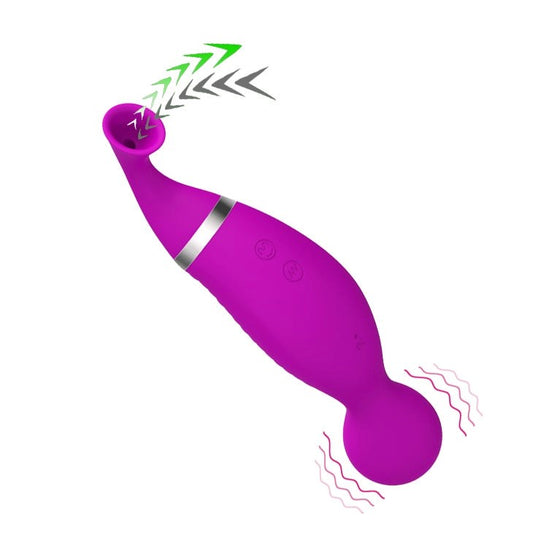 Romance Swan Dual Function Vibrator and Sucker - Clit Ticklers and Pulsators