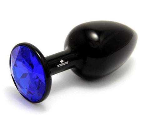 Rosebuds Black Aluminium Medium Blue Plug - Luxury Sex Toys
