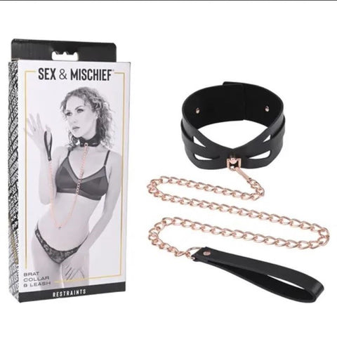 Elegant Rebellion - Brat Collar & Leash Set by Sex & Mischief - Collars and Leads