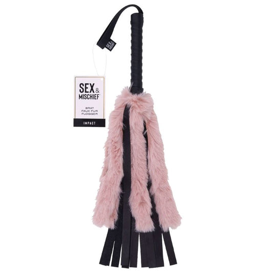 S&M Brat Faux Fur Flogger - Whips And Crops