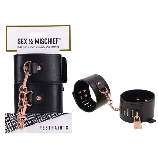 S&M Brat Locking Cuffs - Cuffs and Restraints