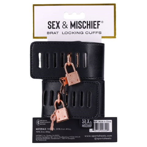 S&M Brat Locking Cuffs - Cuffs and Restraints