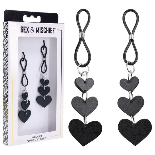S&M Heart Nipple Ties - Nipple and Clit Clamps