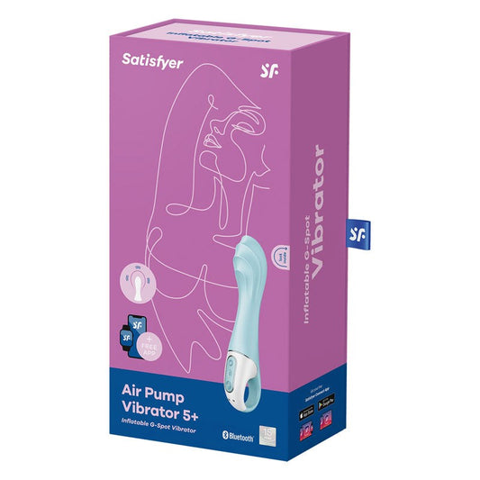 Satisfyer Air Pump Vibrator 5 App Controlled G Spot Vibrator Blue - Remote Control Vibrators