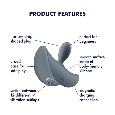 Satisfyer Booty Absolute Beginners 2 Unisex Vibrating Butt Plug - Anal Vibrators