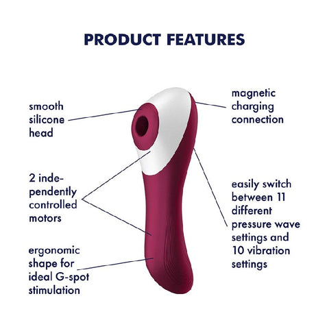 Satisfyer Dual Crush Air Pulse Clitoral and G Spot Vibrator - Clit Ticklers and Pulsators