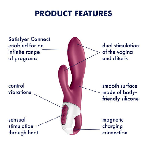 Satisfyer Hot Bunny Rabbit Style Clitoral and G Spot Massager - Rabbit Vibrators