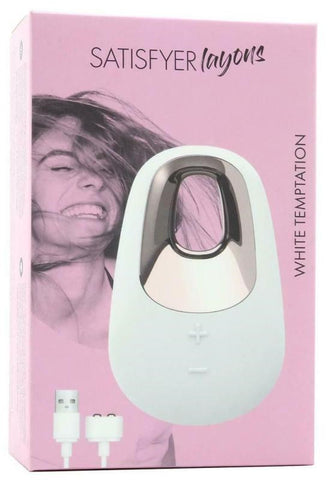 Satisfyer White Temptation 15 Functions Layon Clitoral Vibrator - Clit Ticklers and Pulsators