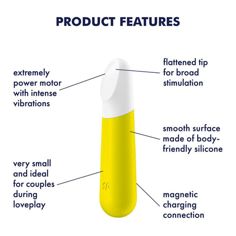 Satisfyer Ultra Power 12 Functions Bullet Vibrator 4 Yellow - Bullet Vibrators