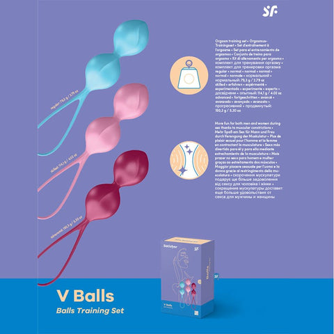 Satisfyer V Balls Orgasm Traning Set - Love Eggs and Kegel Exercisers