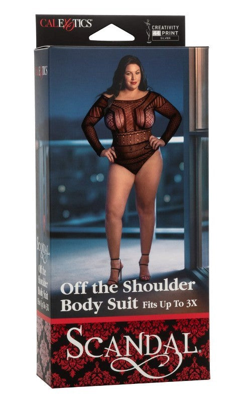 Scandal Plus Size Off the Shoulder Body Suit - Hosiery