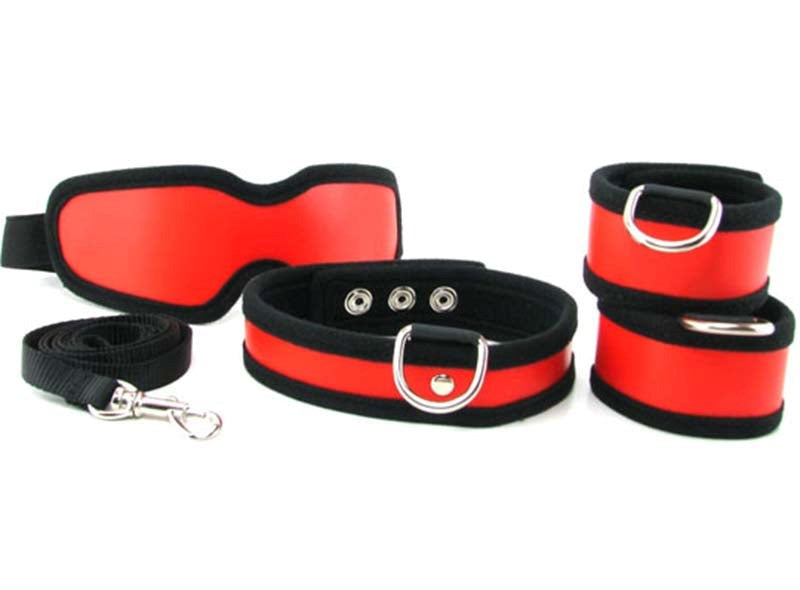 Sex & Mischief 5 Piece Red Restraint Kit - - Bondage Kits