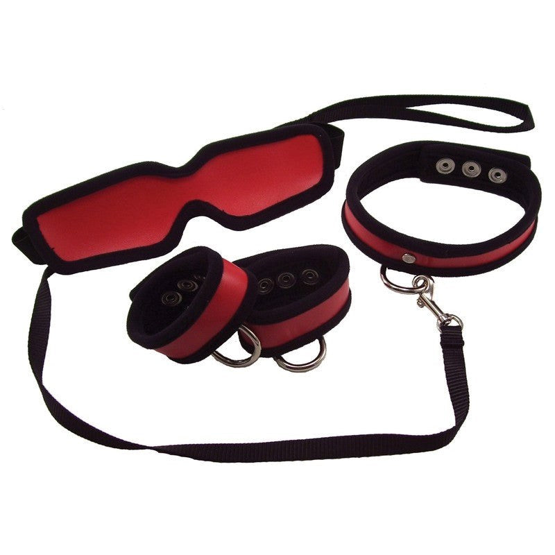 Sex & Mischief 5 Piece Red Restraint Kit - - Bondage Kits