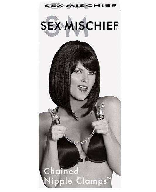 Indulge in Kinky Bliss with Sex & Mischief's Chained Nipple Clamps - Nipple and Clit Clamps