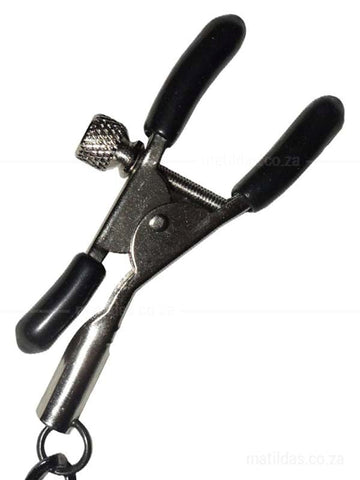 Indulge in Kinky Bliss with Sex & Mischief's Chained Nipple Clamps - Nipple and Clit Clamps