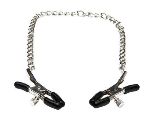 Indulge in Kinky Bliss with Sex & Mischief's Chained Nipple Clamps - Nipple and Clit Clamps