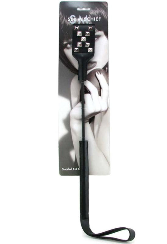Studded X O Bondage Crop - Daring BDSM Accessory - Whips And Crops
