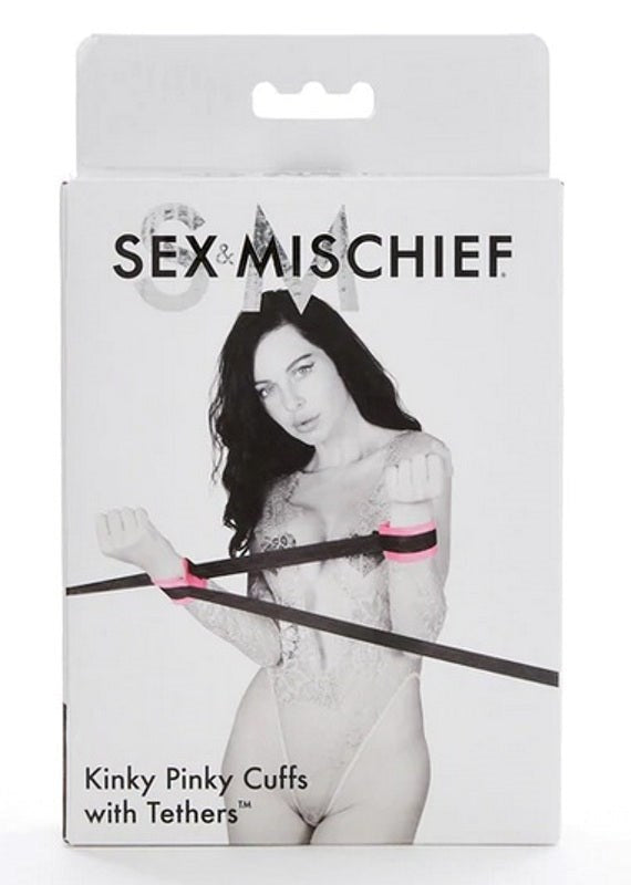 Sex and Mischief Kinky Pinky Cuffs with Tethers - - Cuffs And Restraints