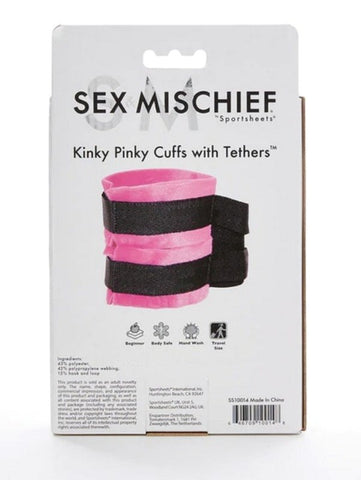 Sex and Mischief Kinky Pinky Cuffs with Tethers - Cuffs and Restraints