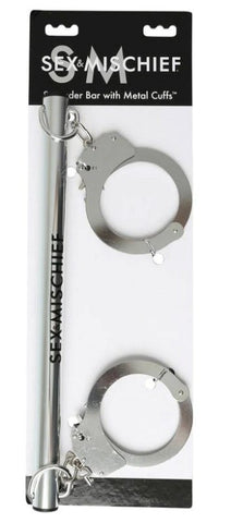 Sex and Mischief Spreader Bar with Metal Cuffs - Spreaders and Hangers