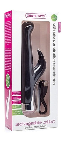 Shots Toys Rechargeable Rabbit Black - Rabbit Vibrators