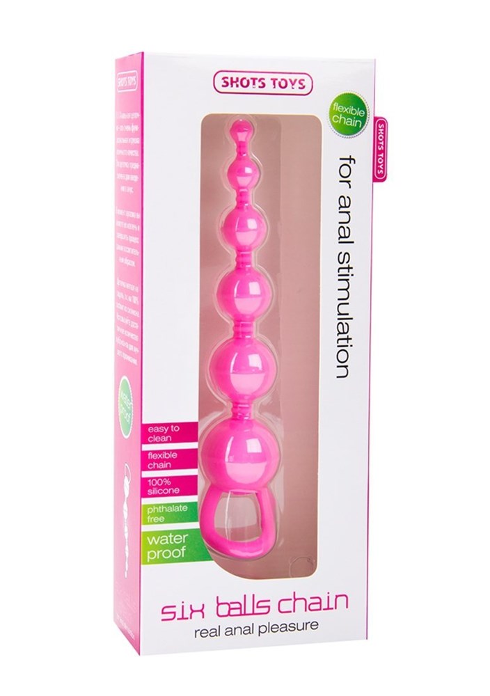 Shots Toys Six Balls Chain - - Anal Beads and Balls