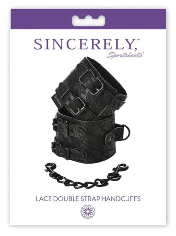 Sincerely Lace Double Strap Handcuffs - Cuffs and Restraints