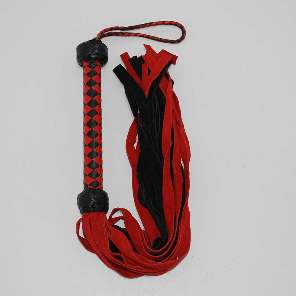 Snake Whips Black and Red Flogger - - Whips And Crops